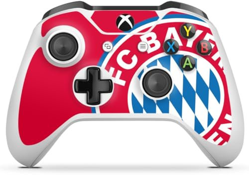 DeinDesign Skin kompatibel mit Microsoft Xbox One S Folie Sticker FC Bayern München Offizielles Lizenzprodukt FCB