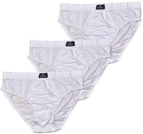 Fontana Calze 12 Slip Uomo in Cotone 100% Filo di Scozia. Bianco Misura 6 (tg. 50-52)