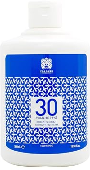 Valquer - Oxigenada Estabilizada en Crema, 30 Volúmenes (9%) - Coloración Capilar Permanente, Formulación Vegana, 500 ml, Uso Profesional en Peluquería