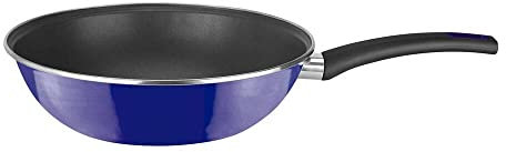 VITREX 71PVWSMAZ30 71PVWSMAZ30-Wok Gourmet esmaltado Antiadherente 2 Capas inducción Modelo Marseille Azul de 30 cm, Acero al Carbono, Multicolor