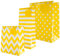 Hallmark Lot de 3 sacs cadeau et sac pour bouteille - Tailles L, M et bouteille - Motifs jaunes et blancs