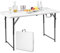 GIANTEX Campingtisch Balkontisch klappbar, Gartentisch 3-stufig höhenverstellbar, Esstisch Klapptisch tragbar mit Griff, Beistelltisch Outdoor wetterfest, Reisetisch Grilltisch für Camping Balkon weiß