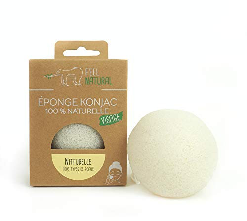 Konjac - Spugna naturale per il viso, pulisce e purifica – rimuove il viso in delicatezza, spugna viso Konjac naturale esfoliante – Routine Bellezza, Skincare, doccia – Feel Natural