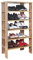 RICOO Schuhregal schmal und hoch 105x55x32cm Standregal Pressholz Eiche Braun WM041-EW, Schuhständer mit 6 Ebenen, Schuhschrank offen, Schuhablagen Flur Shoe Rack, Schuhablage klein, Schuhregale