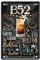 B52 Cocktail Rezept Blechschild - Retro Deko Schild - Metallschild zur Dekoration von Küche Beach Bar Pub Partyraum Kellerbar Lounge Kneipe - Anleitung zum Cocktails Longdrinks Mixen - 20x30cm
