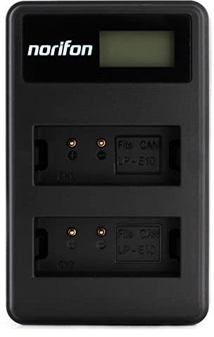LP-E10 Double Canal LCD USB Chargeur pour Canon EOS 1100D, EOS 1200D, EOS Kiss X50, EOS Rebel T3 et Plus