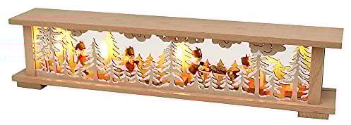 Wichtelstube-Kollektion Holz Schwibbogenbank Schwibbogenunterbau Bergmannfiguren