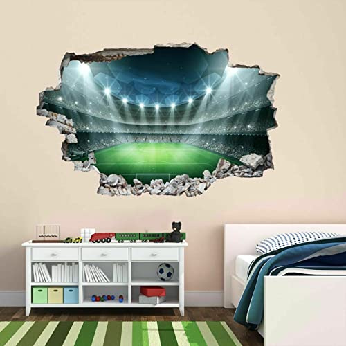 Fußballstadion Arena Lichter Sterne 3D Wandaufkleber Wandtattoo Kinderzimmer