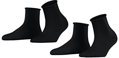 Esprit Damen Kurzsocken Cozy Dot 2-Pack, Schurwolle, 2 Paar, Schwarz (Black 3000), 35-38