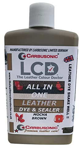 Carbusonic All in one Leather dye and sealant, Interior Leather Paint for Car Seats, Sofas, Arm Chairs, Shoes, Handbags & More. (Mocha, 100 ml)