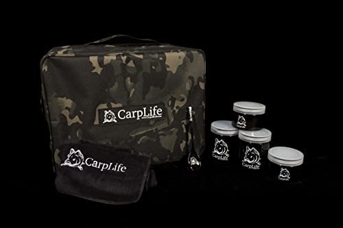 CarpLife Brew Kit Bag - Cookware Bag - Carp Fishing Bag - Supplied with Food Grade Pots, Black Etched Tea Spoon and Microfibre Hand Towel