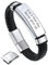 Bandmax Personalisiertes Armband Herren Lederarmband Magnetverschluss Flechtarmband Exquisiter Armreif Manschette Armband Rock Punk Accessoire Armschmuck Länge 23 CM