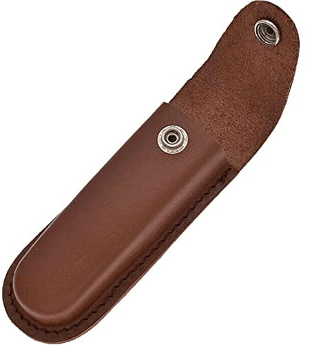 Leather Knife Sheath Holder Folding Blade Pocket Knife Sheath Storage Case with Snap Closure and Belt Loop Pocket Pouch