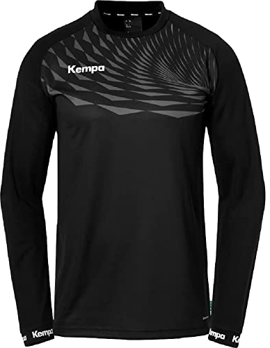 Kempa Herren Wave 26 Longsleeve Jungen Sport Langarmshirt Sport-Pullover, Schwarz/Anthra, M EU