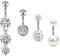 Crdifu Bauchnabelpiercing mit Stein 14G 6/8/10/12/14mm Chirurgenstahl Silber Piercing Bauchnabel Herz Bauchpiercing
