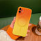 UEEBAI Magnetic Case for iPhone 12 6.1 inch, Bi-color Case Compatible with MagSafe Charger Silicone Cover with Camera Lens Protector Soft Silicon Phone Case - Orange Yellow
