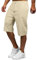 YAOBAOLE Short en lin pour homme - 3/4 - Short en lin - Short d'été en lin, kaki, XL