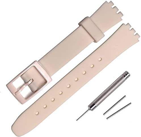 Rihahisy Bracelet de montre en caoutchouc de silicone de 12 mm pour montre Swatch