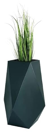 FORVEGA Hoher Moderner Vezuvio Blumentopf - Geometrische Form - Klassische Farben - Innen- und Außentopf mit Kunststoffeinsatz - Beschädigungs- und UV-Beständig - H 73x53 cm - Schwarz