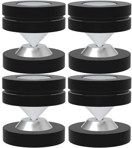 Monosaudio 4X HiFi Lautsprecher Spikes 39×39mm Gerätefüße POM Einstellbare Höhe Lautsprecherständerfüße Stoßdämpfer Pads Isolationsfüße HiFi Untersetzer für Verstärker Subwoofer DAC Plattenspieler