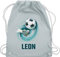 Turnbeutel Rucksack - Fußball Schuss Cool Fußballfan - Unisize - Pastell Blau - fusball geschenke kind fussball sportbeutel sporttasche jungen schule stoffbeutel kindergarten fussballfan