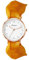 JewelryWe Uhren Damen Elastisch Haarband - Einzigartige Einfache Analog Quarz Armbanduhr Frauen Mädchen Uhr mit Gelb Haargummi Elastisch Armband