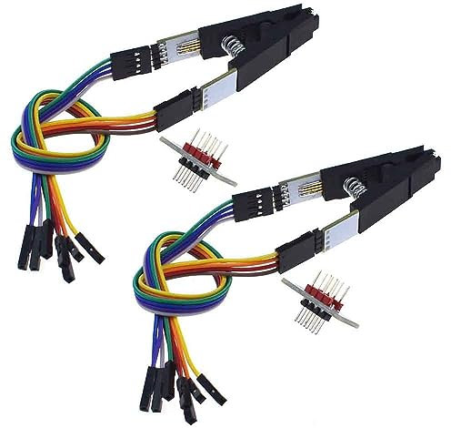 senzooe 2PCS Test Clip for SOIC8 SOP8 EEPROM 93CXX 25CXX 24CXX In Circuit Programming Adapters BIOS (kit C)