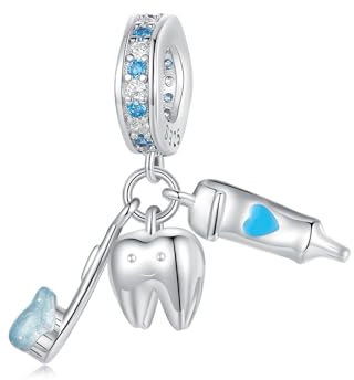 NewL Anhänger Zahnbürste 925 Silber für ähnliche Bettelarmbänder oder Halsketten, Sterling-Silber