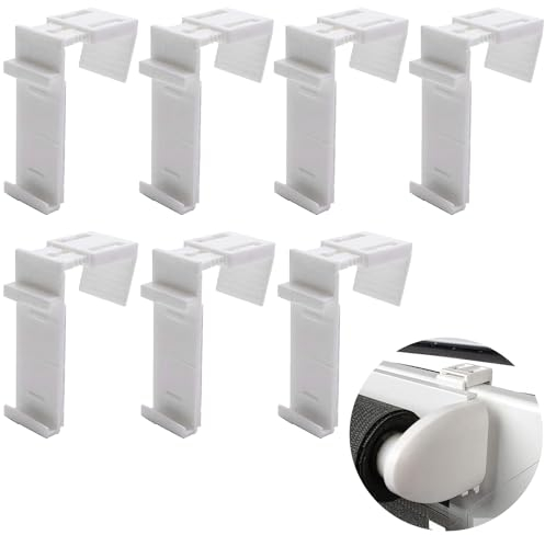 6 Stück Klemmhalter für Rollo, Ersatzteile Rollo Klemmträger ohne Bohren, Rollo Halterungen Zum Klemmen und Kleben für PVC Holz-Fenster Türflügel Seitenzugrollo Verdunkelungsrollo(Weiß)