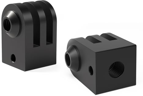 HSU Aluminum Tripod Mount Adapter for GoPro, 2 Pack Camera Adapter for Hero 13/12/11/10/9/8/7/6/5/4/3 Action Camera (Black)