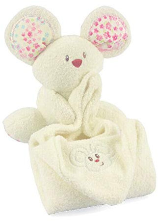 Schmusetuch Schnuffeltuch mit Hase Köpfchen Kuscheltuch Musselin Babydecke Komfort Baby Geschenk zur Geburt Junge Mädchen Sigikid Schnuffeltuch Baby Blanket (Maus)