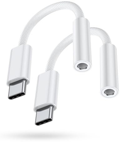 2Pack Adaptateur Casque USB C vers 3,5mm pour iPhone 15, Type C à 3,5mm Jack Aux Audio Câble Convertisseur Compatible avec iPhone 15 Pro/Samsung S23/S23+/S24/S22/S21/A53/A54/Pixel 4/3/XL/Mi 10