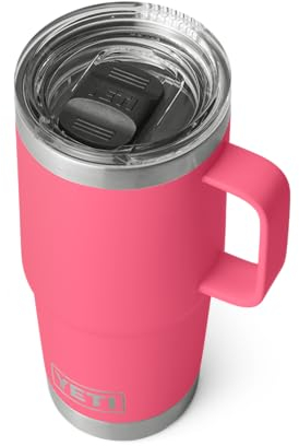 YETI Rambler, Stainless Steel Vacuum Insulated Travel Mug with Stronghold Lid, Tropical Pink, 20 oz (591 ml)