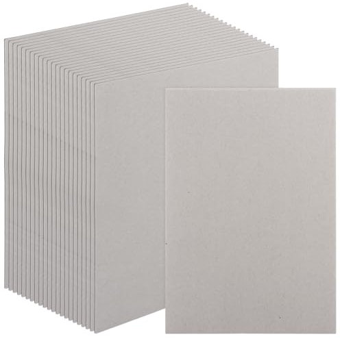 GBACHOOSE 50 Stück Graupappe A4 210 x 297 mm, 1,5 mm Buchbinderpappe, Graukarton a4Format für Bucheinband, Buchbinden, Karten Einladungen