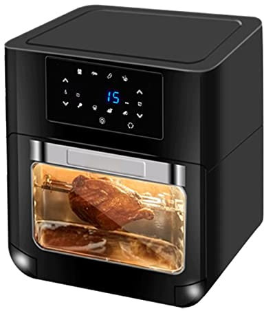 Freidora de aire inteligente de 12 l, freidora de aire grande combinada, sartén multifunción sin aceite, circulación de aire de 360°, calentamiento uniforme, pantalla táctil digital LED, sartén