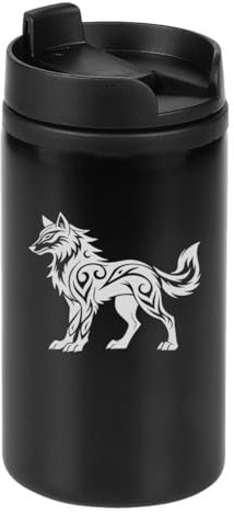 Thermobecher, ethnischer Wolf, Lasergravur, Reisebecher