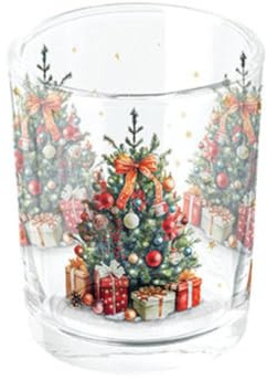 Ambiente Glas Teelicht Halter 6,5 cm hoch Weihnachtsbaum Dekoration Advent Serie Christmas Tree