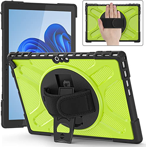Tablet Protection Case for Microsoft Surface Pro 7 Plus/Pro 7/6/5/4 Case 12.3 inch,Shockproof Case W Kickstand+Hand Strap+Rotating Stand Rugged Impact Protective Case.Green