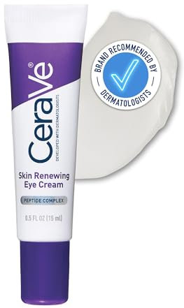 CeraVe Skin Renewing Augencreme, für Haut mit den ersten Zeichen des Alters, Augenringe und reduzierte feine Linien, mit Peptid-Komplex, 3 ätherischen Ceramiden und Koffein, 15 ml