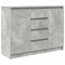 vidaXL Sideboard mit Schubladen Betongrau 100,5x35x76 cm Holzwerkstoff, Kommode, Schrank, Flurschrank, Anrichte, Küchenschrank, Wohnzimmerschrank