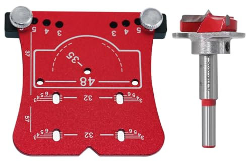 Wooden Door Hinge Hole Opener Hole Guide for Cabinet Hinges | 35mm Door Hinge Gauge Woodworking Hole Punch with Drill - Tool