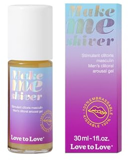 Love to Love Make Me Shiver Gel-Stimulans für das Frenulum 30 ml – Mentholiertes Erregungsgel für Männer, Frische Sensation, 100% Natürlich, Kompatibel mit Sexspielzeug, Wiederverwendb. Roll-On-Flakon