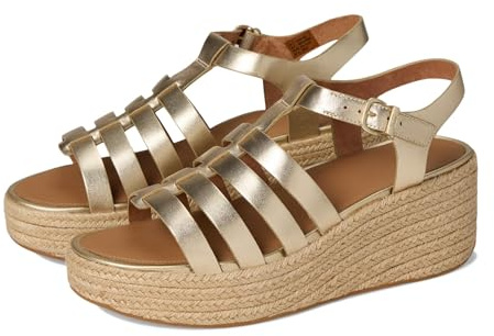 Fitflop Damen Platfforms Espadrille Leather Fisherman Wedge SandalsKeilsandale
