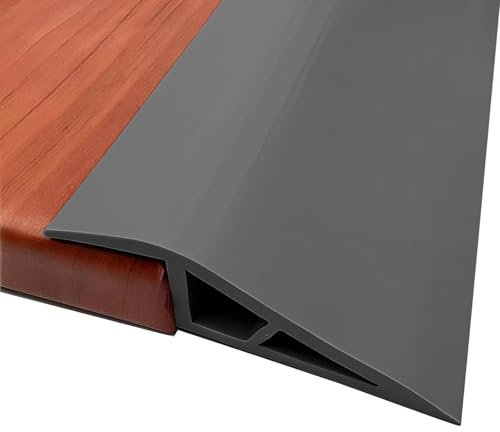 Übergangsprofil Selbstklebend für Parkett- und Laminatböden, PVC Schwellenrampe Türschwellen Leiste, Übergangsleiste Boden Höhenausgleich Abdeckleiste für Parkettböden Laminate Schwellen (Schwarz, 1M)