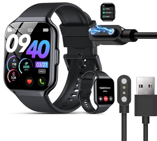 Lamshaw Caricatore magnetico compatibile con QCOQ P98 1,96 pollici Smart Watch,Magnetico caricatore USB compatibile con QCOQ P98 (nero)
