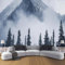 Nebelige Berge Fototapete - Waldlandschaft - Größe 150X105Cm (Breite X Höhe) Wandtapete Tapete, Wandbild Wandtattoo Dekoration - Tapete, Kinderzimmer, Kindertapete