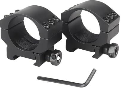 ProWildGear 2 Pcs Aluminium 30mm Low Profile Rifle Scope Ring Mount Heavy Duty 6 Bolt for 20MM Picatinny Rail