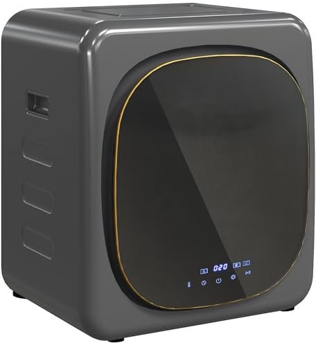 HOMCOM Mini secadora con pantalla táctil LED de 6 programas 4 kg hasta 60℃, 800W Independiente Montable en pared Secadora de extracción de aire con protección contra sobrecalentamiento Secadora de