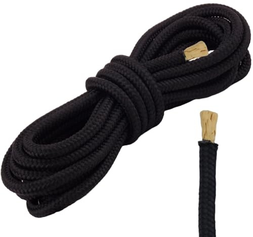 Kevlarseil 6mm Kern – 16-fach geflochten – schnittfestes Hochleistungsseil – hitze-, reißfest & formstabil – Industrie, Outdoor, Sport, Luftfahrt – Made in Germany (Schwarz, 30m - (lfm.) - ohne Spule)