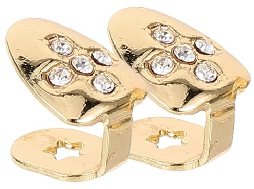 DIKACA 2 Stück Teiliges Metall Goldzahn Grills für Hip Hop Party Cosplay Zubehör Rapper Mundabdeckung Cooler Schmuck